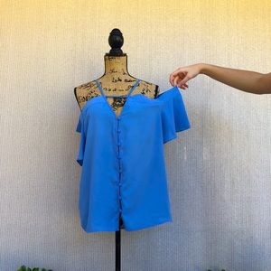 Express blue off shoulder blouse